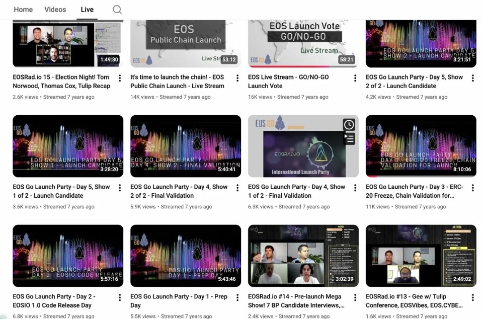 EOS Go launch party streams